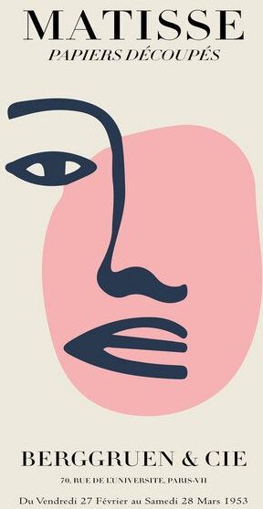 Photocircle Poster / Leinwandbild - Matisse – Frauengesicht rosa-beige