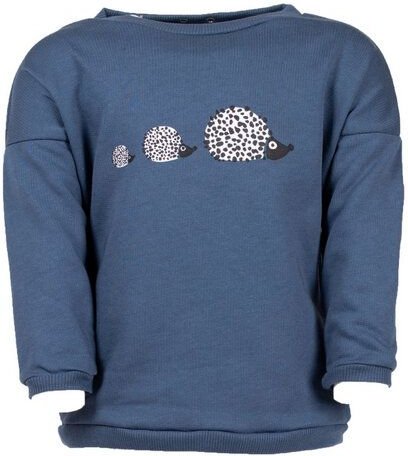 CORA happywear Baby Sweatshirt "Suli" aus Bio-Baumwolle | blau mit Druck