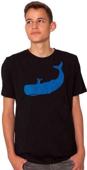 HANDGEDRUCKT "Cowboy und Wal" Männer T-Shirt