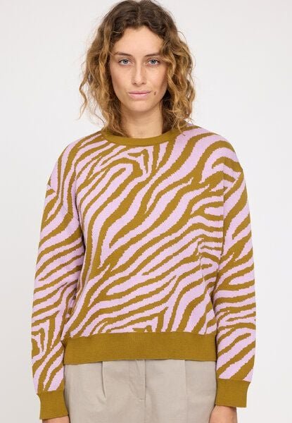 Mazine Baumwollstrickpullover Zebra