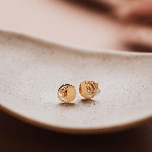 lille mus Ohrstecker 'Kreise' 925 Silber / vergoldet