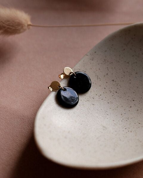 lille mus Ohrstecker 'Porzellanplättchen Rund'