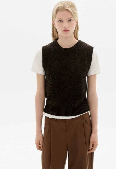 Thumbnail - thinking mu Damen Weste - Kaia Knitted Vest - aus Wolle