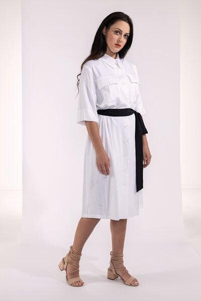 SinWeaver alternative fashion knielanges Wickelkleid, Blazerkleid mit Taschen