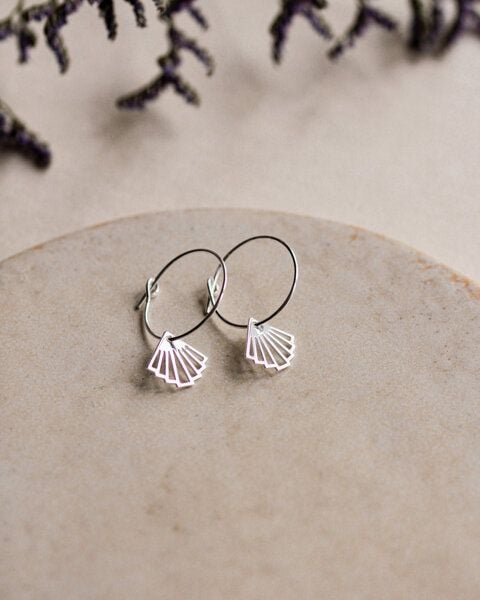 Thumbnail - lille mus Creolen 'Fächer' 925 Silber / vergoldet