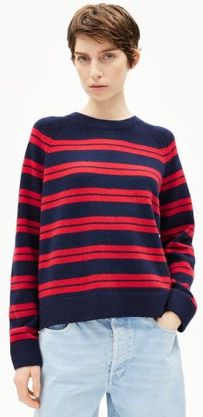 ARMEDANGELS LILIRIAA FINE STRIPES Damen Pullover aus Bio-Woll Mix