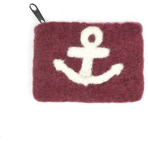 short'n'pietz handgefilztes Täschchen mit eingefilztem Anker