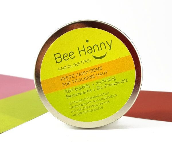 Küstenseifen Manufaktur Feste Handcreme Hanföl ohne Duft / Bodybutter Sensitiv