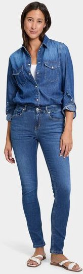 Thumbnail - FUTURE:PEOPLE. 09:00 SLIM FIT - MID WAIST- Damen Jeans aus leichtem Stretch-Denim aus Bio-Baumwoll/ Tencel-Mix (30900 0 ...