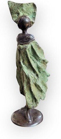 Moogoo Creative Africa Bronze-Skulptur "Petite femme du Sahel" | XS | by Patrice Balma | 16 cm 0,3 kg | Handgemacht | Un...