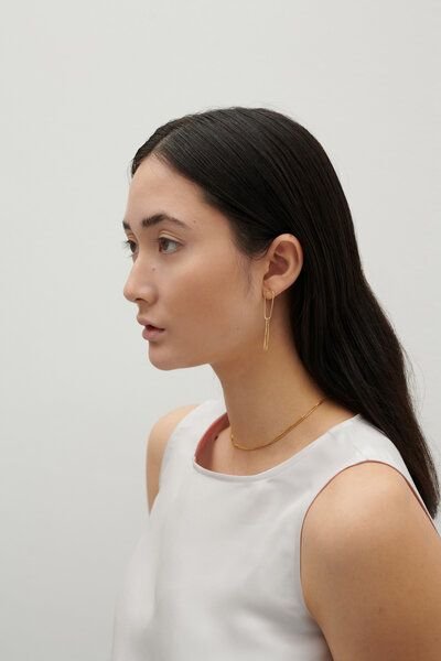 Jonathan Radetz Jewellery Stecker FINEFINE, Gold 585, 14 Karat, Länge 50 mm, Handmade in Germany