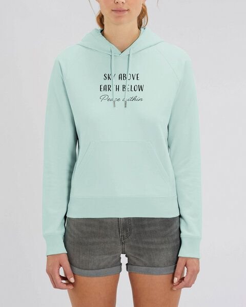 Human Family Bio Damen Sweatshirt mit Kapuze "Trekker - Peace within"
