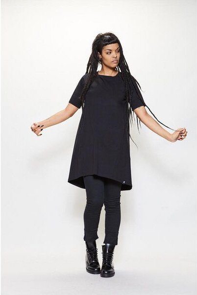 LUMEN organic Kleid ausgestellt 1/2-Arm JERSEY