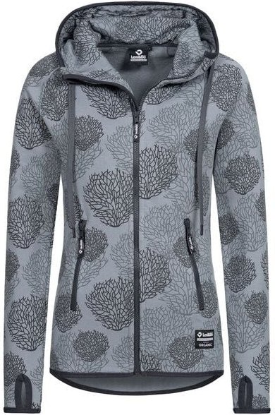 Lexi&Bö Coral Zip Hoodie Damen mit Korallen Allover Print in grau