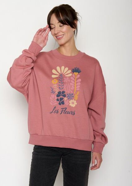 GREENBOMB Les Fleurs Core - Lässiges Sweatshirt aus Bio-Baumwolle / hochwertiger Print / GOTS / Fair & Vegan