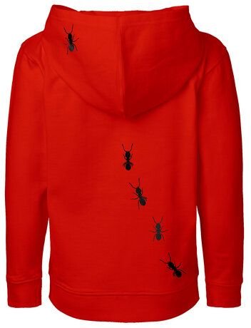 HANDGEDRUCKT Unisex Kinder Zip Up Hoody "Ameisen"