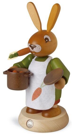 Müller Seiffen Räucherhase Räucherhasenfrau 19 cm großer Oserhase