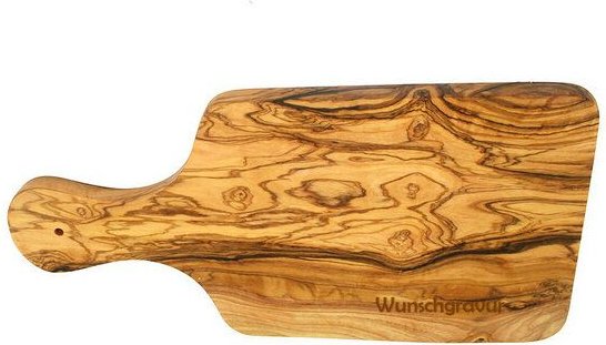 Olivenholz erleben Kräuter- und Schneidebrett (30 cm) als 2er Set aus Olivenholz