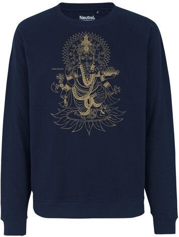 Peaces.bio - handbedruckte Biomode Bio Damen-Sweatshirt Loose Fit Ganesha