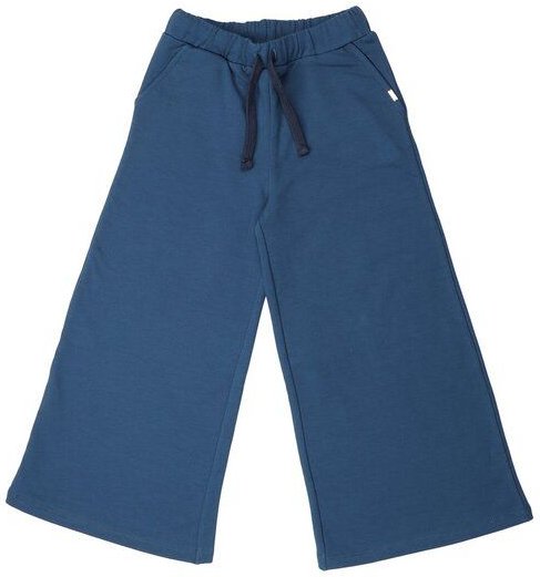 Walkiddy Navy Wide Leg Pants - GOTS-zertifizierte Bio-Baumwolle - Bequeme Kinderhose in leuchtendem Blau