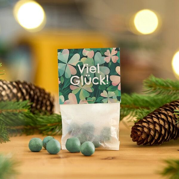 Die Stadtgärtner 10x5 Blumenmurmeln im Tütchen "Viel Glück" I Mutmacher I Glücksbringer Prüfung, Abitur I Gastgeschenk S...