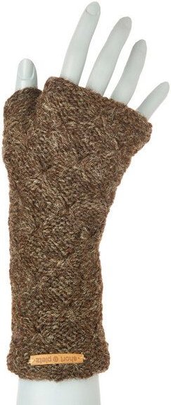 short'n'pietz Schurwollhandstulpen mit Rautenstrickmuster, handgestrickt