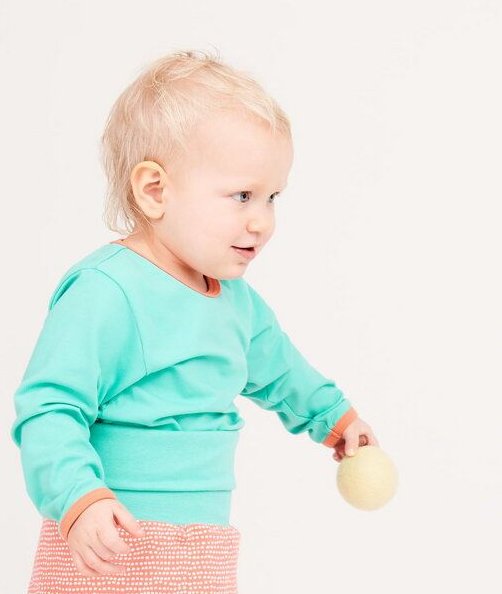 Cheeky Apple Langarm-Body aus Bio-Baumwolle "Jersey Uni"