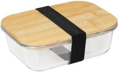 elasto Glasbehälter mit Deckel aus Bambus - Glasbox ist mikrowellengeeignet