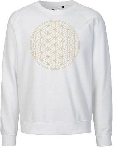 Peaces.bio - handbedruckte Biomode Bio Damen Sweatshirt Loose Fit Die Blume des Lebens