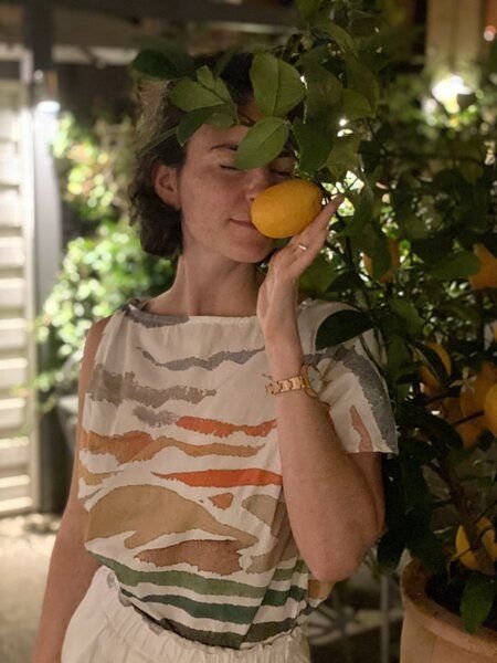 Sophia Schneider-Esleben Top Sarah, Mare e Monti White - Damen Top aus Bio-Baumwolle