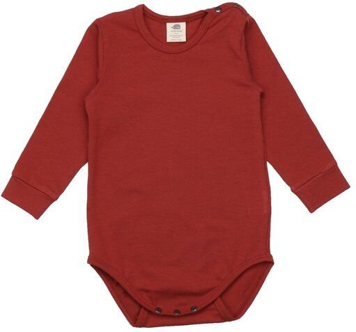 Baby Langarmbody GOTS zertifiziert, Bio-Baumwolle, rot, weich, bequemer Sitz, Druckknöpfe – Walkiddy