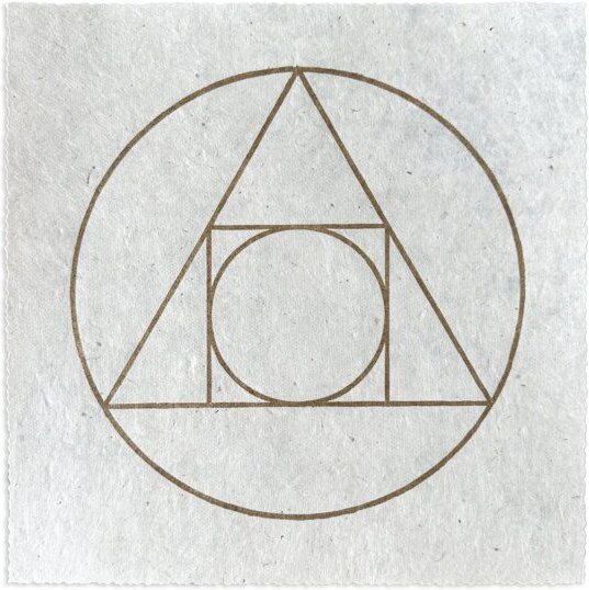 Veskor Cassiopeia STEIN DER WEISEN Linoldruck | 22 × 22 cm | Gold auf Naturweiß