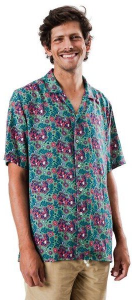 Thumbnail - Brava Fabrics Kurzarm-Hemd Asis Percales Tigris Aloha
