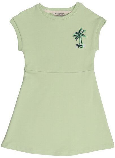 Cotokids Kinder Kleid GOTS-zertifiziert Bio-Baumwolle hellgrün mit Palmen-Motiv von Walkiddy, bequem für Alltag, Kita un...