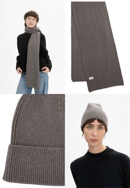 MELA Bundle Strickmütze KALI + Rippstrick Schal NAGNA