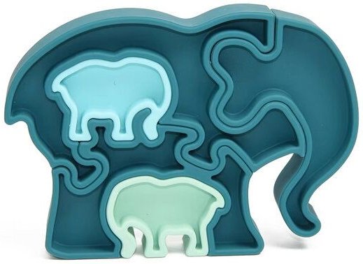 PETIKIDS Montessori-Lernspielzeug aus Silikon – 3D-Puzzle: Elefantenmutter und ihre Jungen