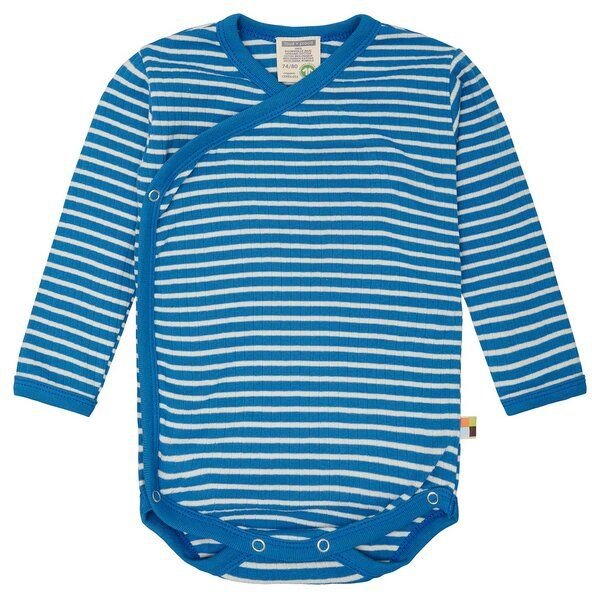 loud + proud Babys & Kinder Wickelbody langarm gestreift mit Rippe, GOTS-zertifiziert