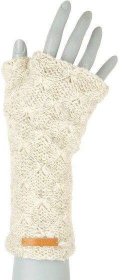 short'n'pietz Schurwollhandstulpen mit Rautenstrickmuster, handgestrickt