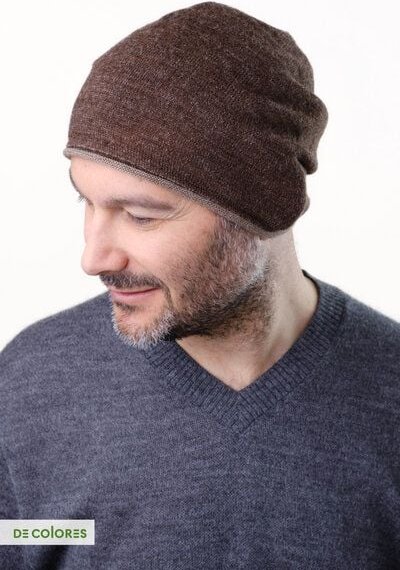 De Colores dünne Mütze, glatter Rechtsstrick mit Rollrand, zweifarbig