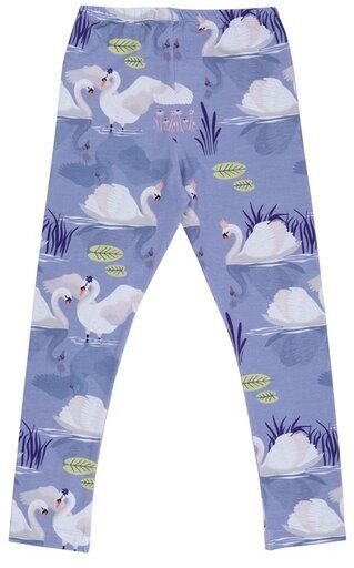 Kinder Leggings GOTS zertifiziert Bio-Baumwolle, Lila, Wolken-Muster, Walkiddy