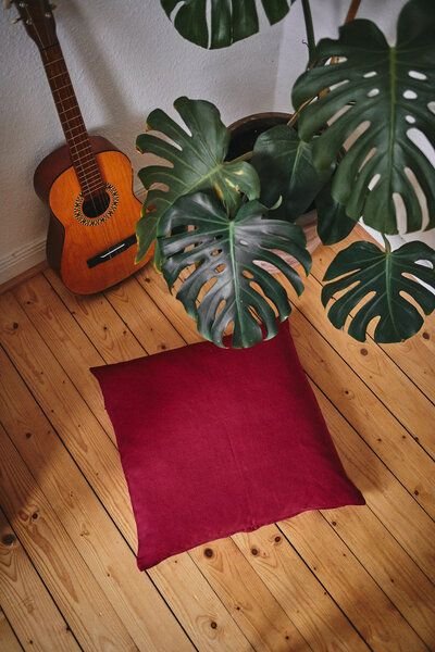 HängemattenGlück Kissenbezug aus reiner Bio Baumwolle 60x60cm Rot- / Gelbtöne