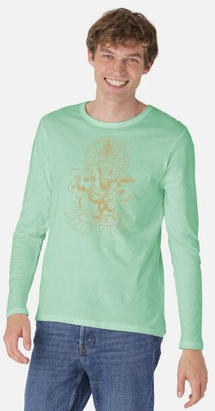 Peaces.bio - handbedruckte Biomode Bio-Herren-Langarmshirt Ganesha