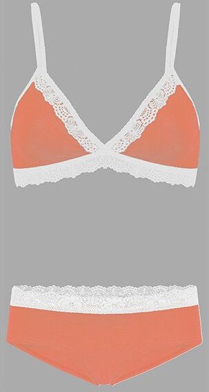 Frija Omina Set: Bio BH + Hipster Spitze hell