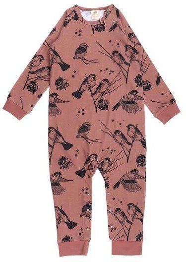 Baby Strampler GOTS zertifiziert – 95% Bio-Baumwolle, 5% Elasthan, Altrosa mit Muster, weich & bequem, alltagstauglich |...