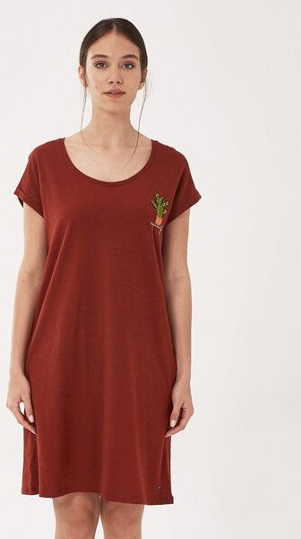 ORGANICATION Slub-Jersey-Kleid aus Bio-Baumwolle mit Stickerei