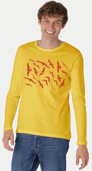 Peaces.bio - handbedruckte Biomode Bio-Herren-Langarmshirt Möwen
