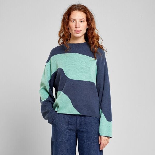 Thumbnail - DEDICATED Limhamn Flowy Block - Veganer Baumwoll Strickpullover