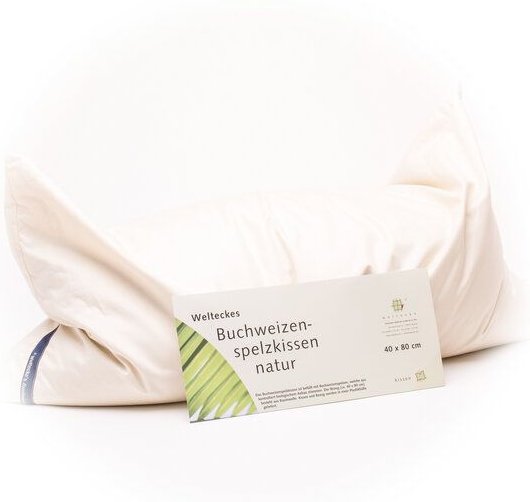 Weltecke Bio Buchweizenspelz-Kissen, natur 40x80