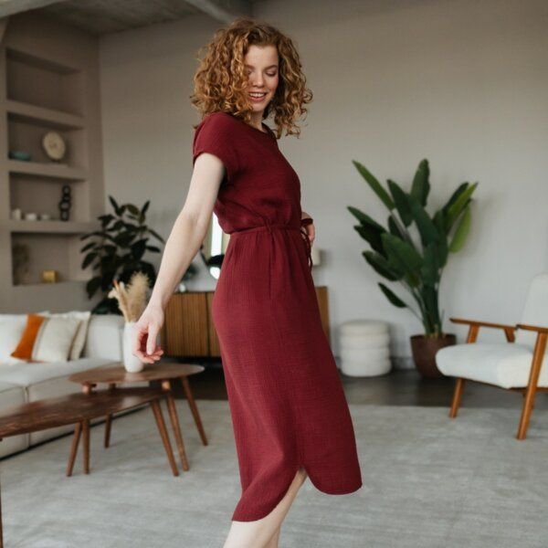 NORDLICHT Damen Musselin Kleid aus 100% Bio-Baumwolle ELIN