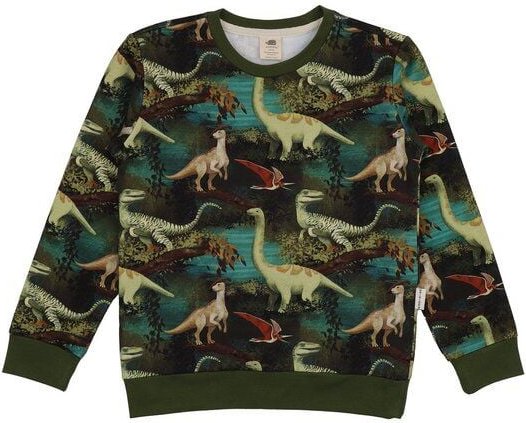 Thumbnail - Dinasour Jungle-SweatshirtBio-Baumwolle aus 95% Baumwolle -green- GOTS-Zertifiziert – Walkiddy